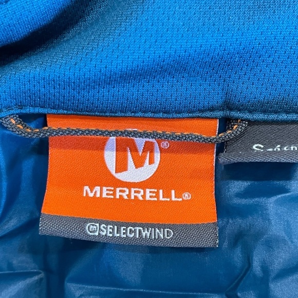 Merrell Size Small zippered up the front Wind Breaker jacket teal outdoor rain - Picture 3 of 16
